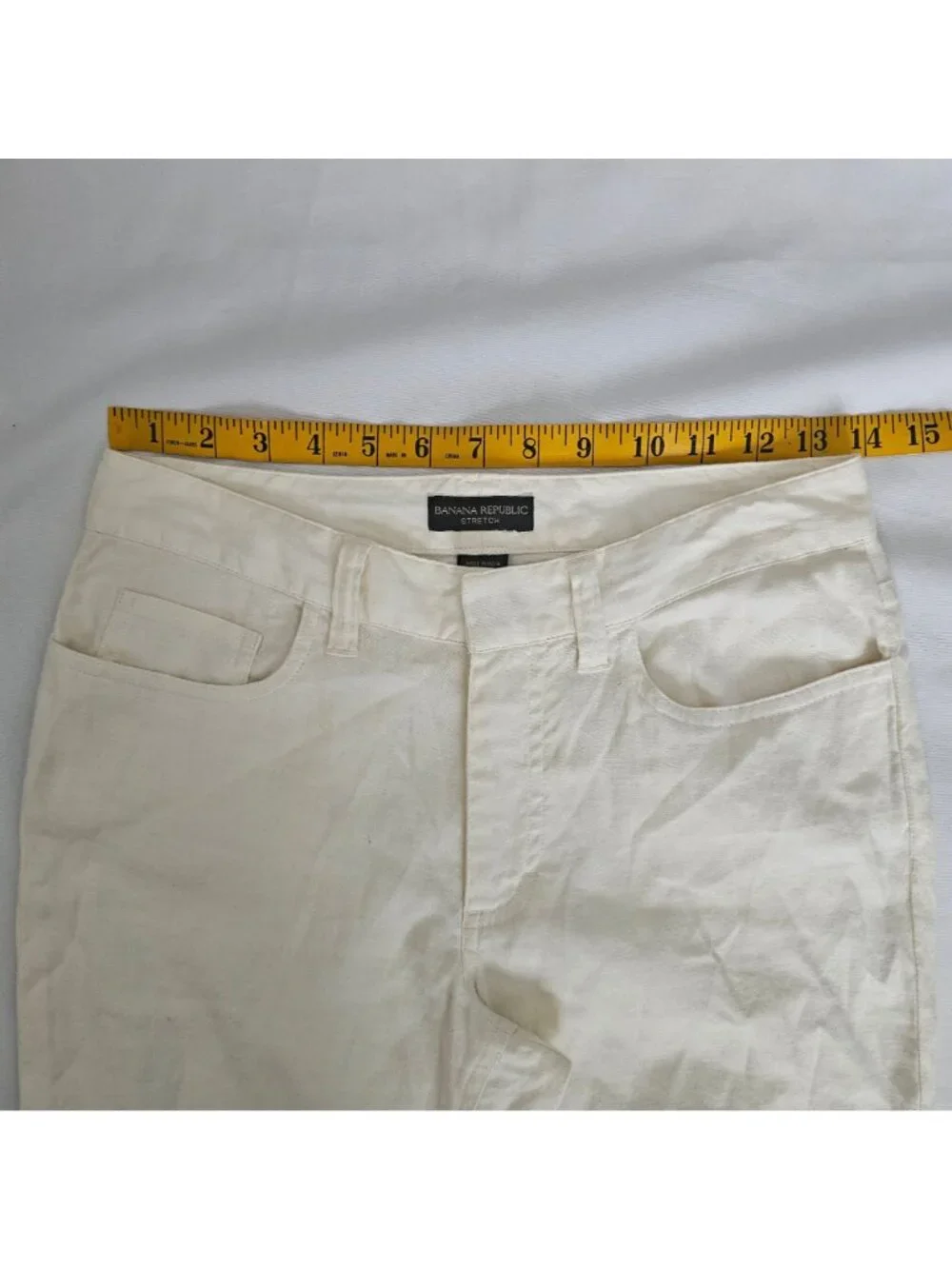 Banana Republic Stretch Cotton-Linen Blend Straight Leg Pants Women's Size 2